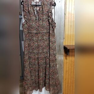 Steve Madden BB Dakota XL Maxi Ruffle Floral Dress Slip Boho Cottagecore